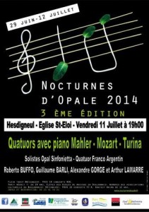 affiche concert Nocturnes d'Opale 2014 11 juillet