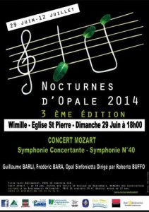 affiche concert Nocturnes d'Opale 2014 29 juin