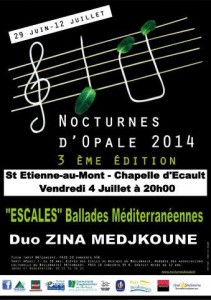 affiche concert Nocturnes d'Opale 2014 4 juillet