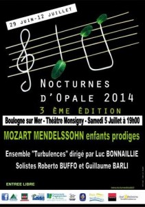 affiche concert Nocturnes d'Opale 2014 5 juillet